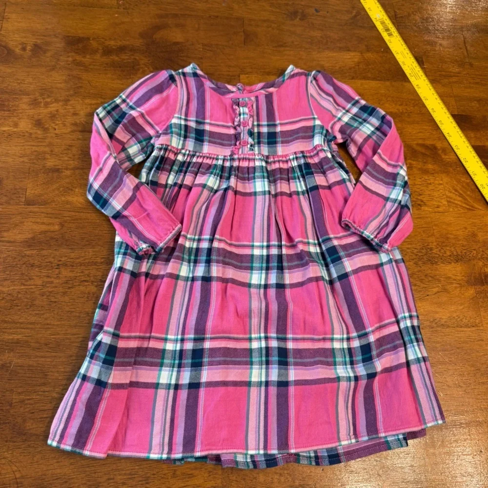 GAP Pink Navy Plaid Dress flannel size 4